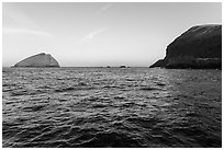 Sutil Island and Santa Barbara Island. Channel Islands National Park ( black and white)
