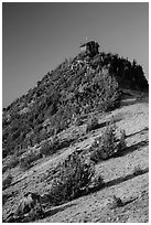 Mount Scott summit and fire lookout. Crater Lake National Park ( black and white)