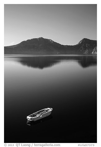 Tour boat, Cleetwood Cove. Crater Lake National Park (black and white)