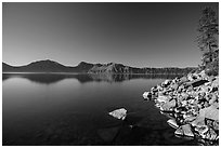 Cleetwood Cove, morning. Crater Lake National Park ( black and white)
