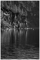 Cliffs, shadows, and reflections, Cleetwood Cove. Crater Lake National Park ( black and white)
