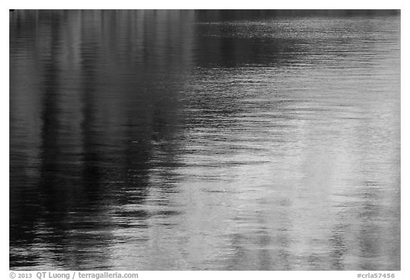 Golden and blue reflections, Cleetwood Cove. Crater Lake National Park (black and white)