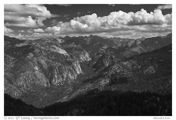 Cedar Grove Valley view and clouds. Kings Canyon National Park, California, USA.