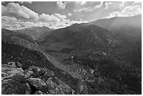 Cedar Grove Valley from Cedar Grove Overlook. Kings Canyon National Park ( black and white)