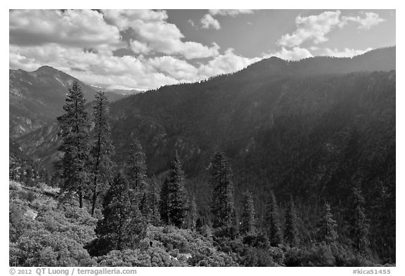 Cedar Grove valley seen from North Rim. Kings Canyon National Park, California, USA.