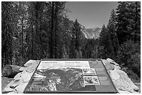 Sculpted Scenery Interpretive Sign. Kings Canyon National Park ( black and white)