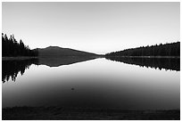 Juniper Lake at dawn. Lassen Volcanic National Park ( black and white)