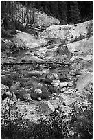 Hot Springs Creek, Devils Kitchen. Lassen Volcanic National Park ( black and white)