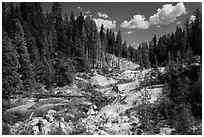 Hot Springs Creek, afternoon. Lassen Volcanic National Park ( black and white)