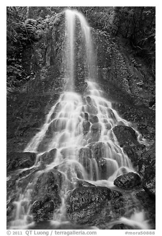 Waterfall cascading over boulders, Falls Creek. Mount Rainier National Park, Washington, USA.