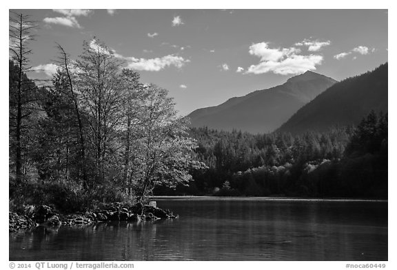 Gorge Lake, North Cascades National Park Service Complex.  (black and white)