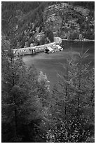 Ross Lake and dam, North Cascades National Park Service Complex.  ( black and white)
