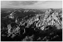 Balconies and Square Block in late afternoon. Pinnacles National Park ( black and white)