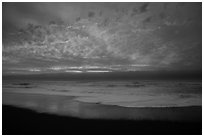 Brilliant clouds at sunset, Gold Bluffs Beach, Prairie Creek Redwoods State Park. Redwood National Park ( black and white)
