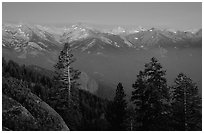 Western Divide, sunset. Sequoia National Park, California, USA. (black and white)