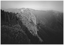 Moro Rock, dusk. Sequoia National Park, California, USA. (black and white)