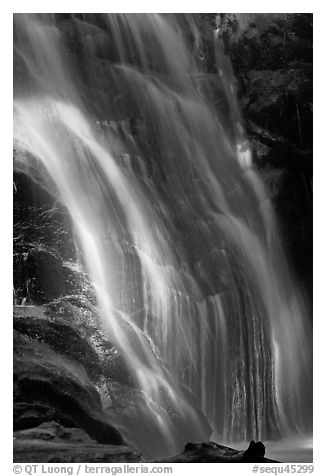 Waterfall near Crystal Cave, Cascade Creek. Sequoia National Park, California, USA.