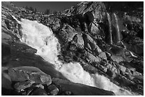 Tokopah Falls. Sequoia National Park, California, USA. (black and white)