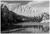 Mt Whitney reflected in Timberlane Lake. Sequoia National Park ( black and white)
