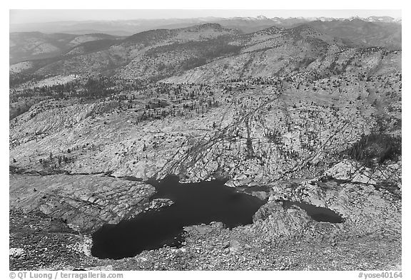 Lakes below Mount Hoffman. Yosemite National Park (black and white)