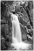 Chilnualna Falls, Wawona. Yosemite National Park, California, USA. (black and white)