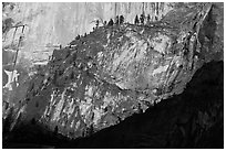 Ridges at the base of Half-Dome. Yosemite National Park (black and white)