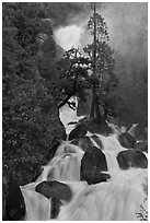 Cascade Creek spring run-off. Yosemite National Park ( black and white)