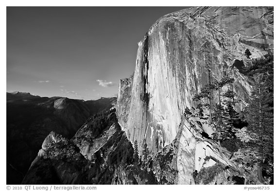 North-West face of Half-Dome. Yosemite National Park (black and white)