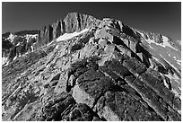 Rocky ridge and North Peak. Yosemite National Park, California, USA. (black and white)