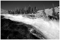 Le Conte falls of the Tuolumne River. Yosemite National Park, California, USA. (black and white)