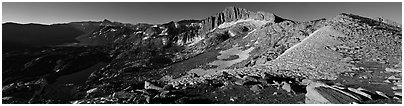 High Sierra scenery with lakes and high peaks. Yosemite National Park, California, USA. (black and white)