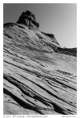 Sandstone swirls. Arches National Park (black and white)