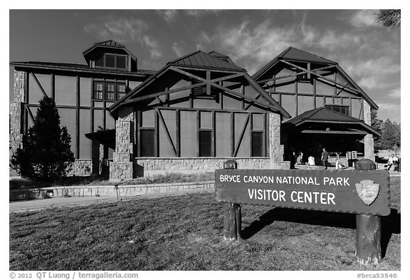 Visitor center. Bryce Canyon National Park (black and white)