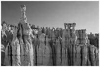 Thor Hammer and Temple of Osiris. Bryce Canyon National Park, Utah, USA. (black and white)