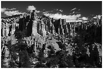 Hill with hoodoos along Fairyland Loop. Bryce Canyon National Park ( black and white)