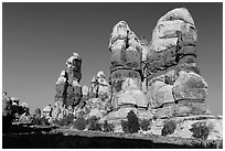 Dollhouse pinnacles, Maze District. Canyonlands National Park, Utah, USA. (black and white)