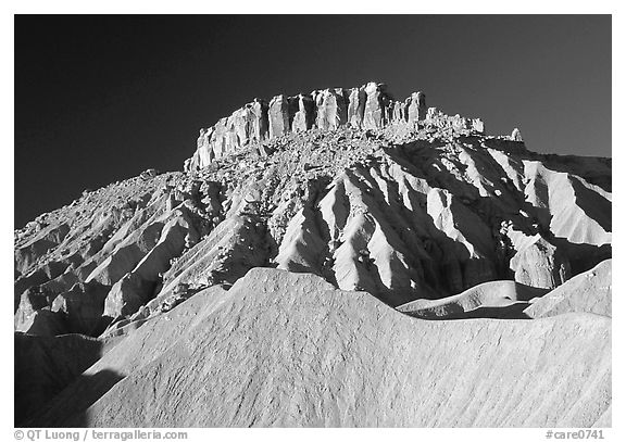 Cliffs and badlands. Capitol Reef National Park (black and white)