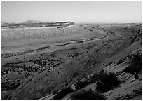 Waterpocket Fold monocline from Strike Valley overlook, sunset. Capitol Reef National Park ( black and white)