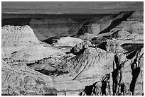 Navajo Sandstone domes across Waterpocket Fold. Capitol Reef National Park, Utah, USA. (black and white)