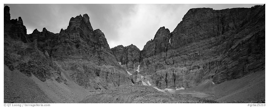 Mineral landscape, North Face of Wheeler Peak. Great Basin National Park (black and white)