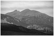 Wheeler Peak and Doso Doyabi, sunrise. Great Basin National Park ( black and white)
