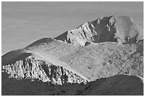 Wheeler Peak seen from the South, morning. Great Basin National Park, Nevada, USA. (black and white)