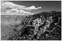 El Tovar hotel on South Rim village. Grand Canyon National Park, Arizona, USA. (black and white)