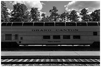 Grand Canyon railway. Grand Canyon National Park, Arizona, USA. (black and white)