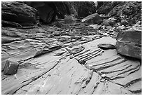 Sandstone terraces, North Canyon. Grand Canyon National Park ( black and white)