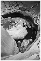 Pool and rocks, North Canyon. Grand Canyon National Park ( black and white)