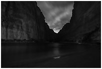 Marble Canyon, clouds, and stars. Grand Canyon National Park ( black and white)