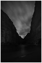 Marble Canyon at night. Grand Canyon National Park ( black and white)