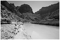 Turquoise Little Colorodo River in Little Colorado Canyon. Grand Canyon National Park ( black and white)