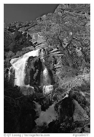 Thunder river upper waterfall. Grand Canyon National Park (black and white)